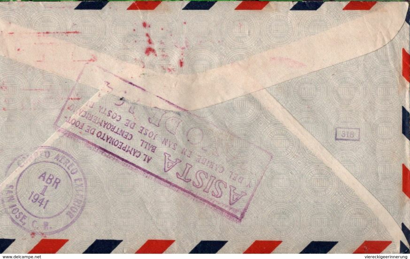 ! Meter Cancel Cover 1941, Costa Rica Nach Frankfurt A.M.,  Zensur, Censure, Censor - Costa Rica