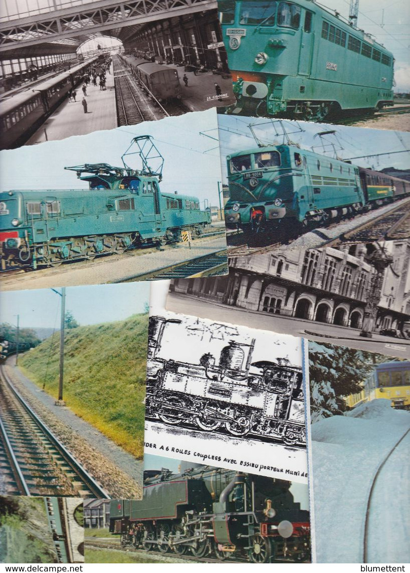 Lot 2540 De 10 CPSM Chemin De Fer Gare Fantaisies Déstockage Pour Revendeurs Ou Collectionneurs - 5 - 99 Postcards