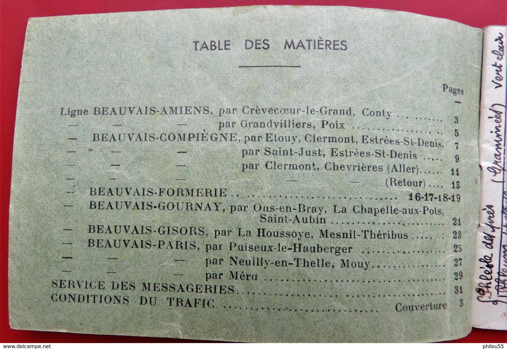 60 BEAUVAIS Horaire Des AUTOCARS C.A.P.  A.R.O. 1936 + PUB Commerces - Europe