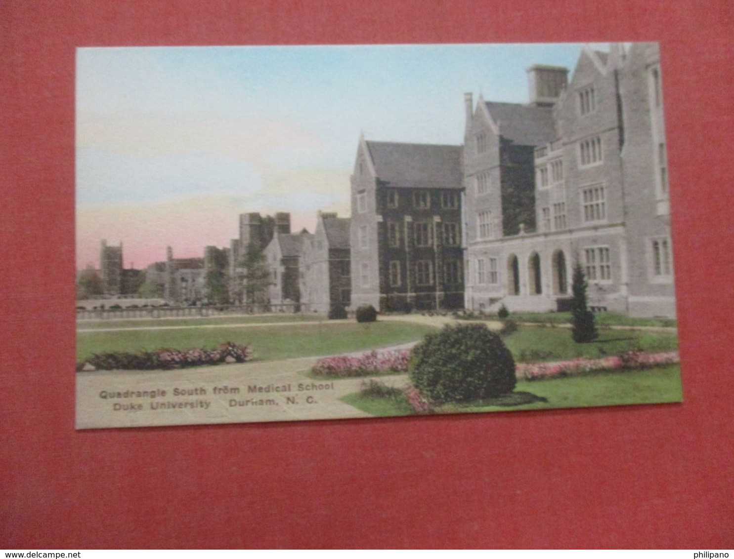 Hand Colored  ---- Duke University     Quardrangle South From Medical School   Durham    North Carolina        Ref  4360 - Durham