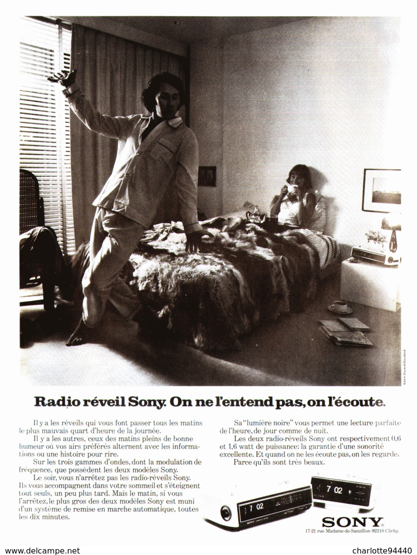 PUB REVEIL à LATTES  " SONY " 1975  ( 1 ) - Alarm Clocks