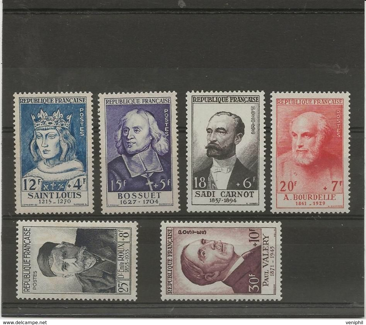 CELEBRITES -SERIE N° 989 A 994 NEUF SANS CHARNIERE -ANNEE 1954 - COTE :180 € - Unused Stamps