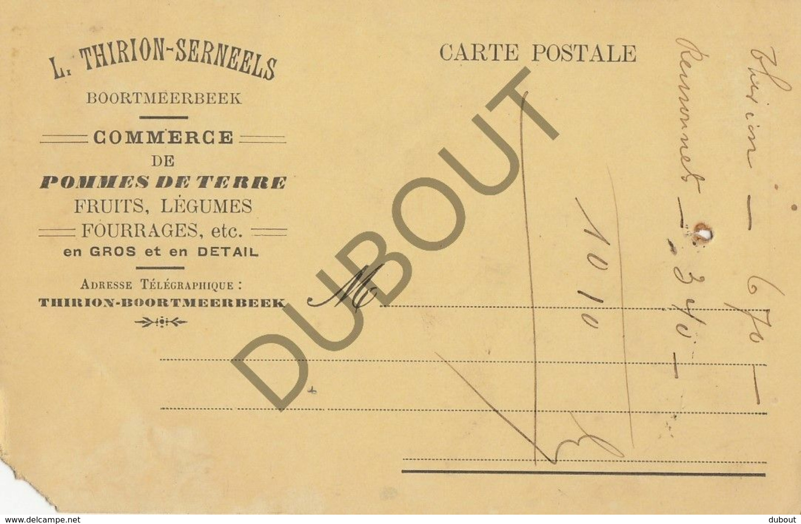 Postkaart-Carte Postale - BOORTMEERBEEK - L. Thirion-Serneels - Commerce De Pommes De Terre (B721) - Boortmeerbeek
