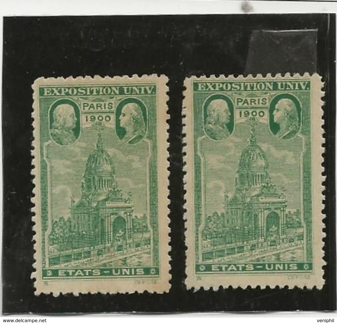 2 VIGNETTES EXPO UNIVERSELLE- PARIS 1900 -ETATS - UNIS - TB - Briefmarkenmessen