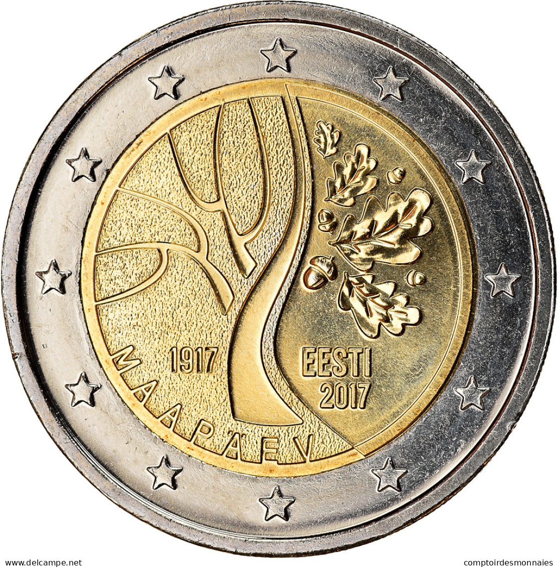 Estonia, 2 Euro, Route Vers L'indépendance, 2017, SPL, Bi-Metallic - Estland