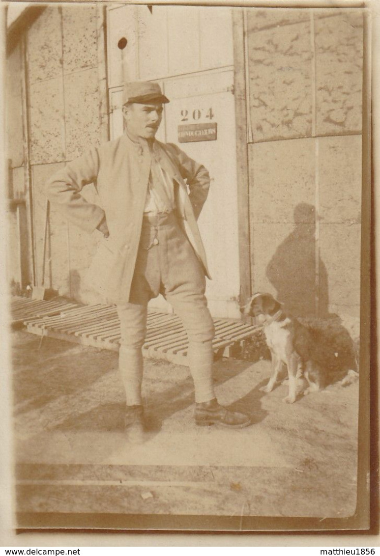 Photo Octobre 1914 Le Soldat Baillaud Au Front Près Verdun Avec Un Chien (A224, Ww1, Wk 1) - Guerre 1914-18