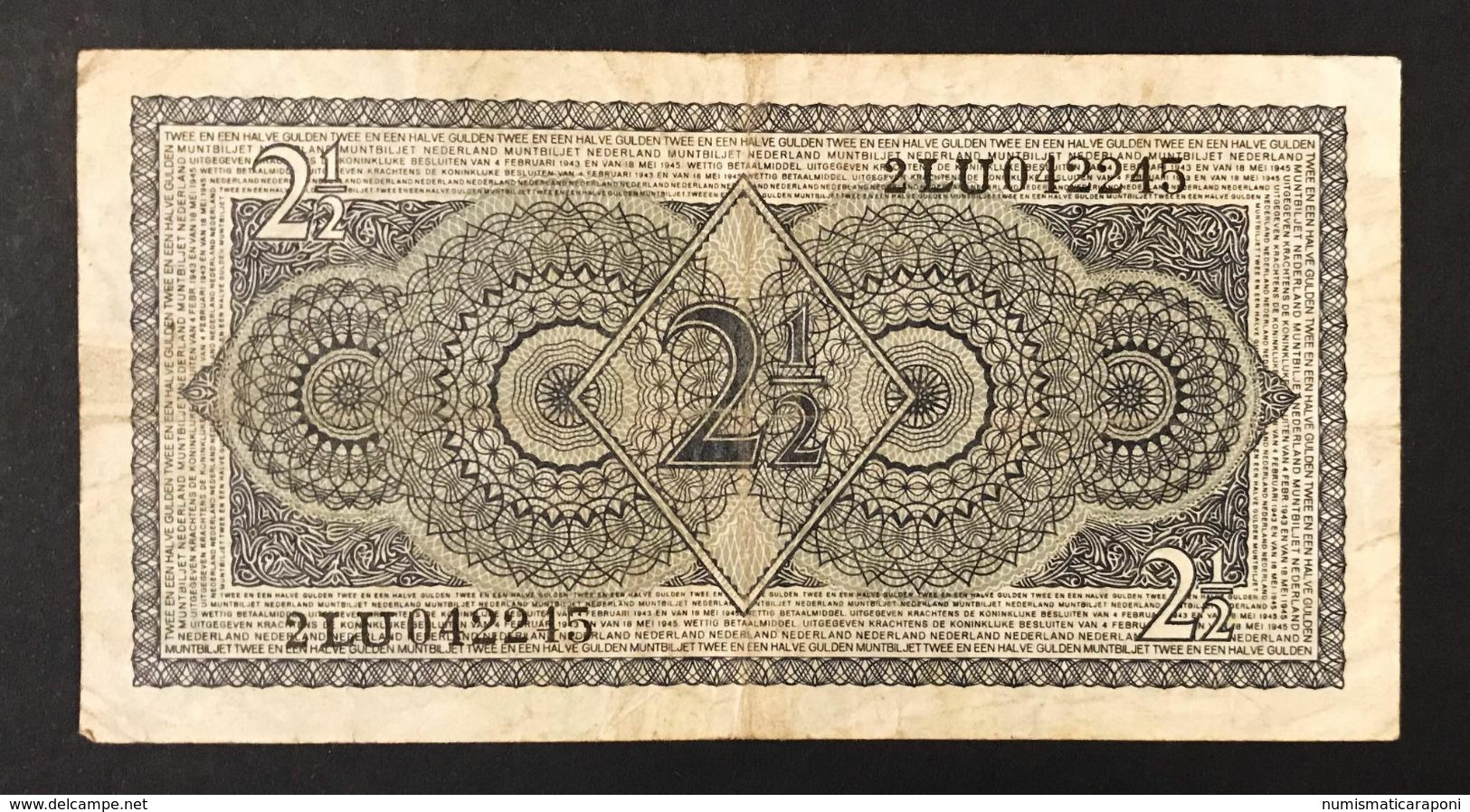 NETHERLANDS OLANDA  1945 21/2 Gulden  Lotto 1454 - 2 1/2  Florín Holandés (gulden)