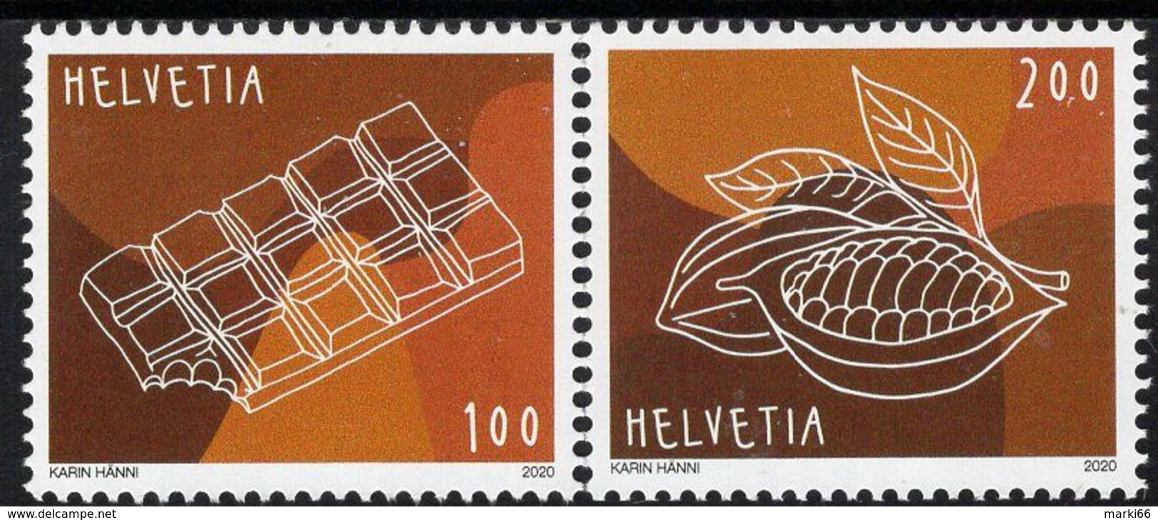 Switzerland - 2020 - Chocolate - From Bitter To Sweet - Mint Stamp Set - Unused Stamps