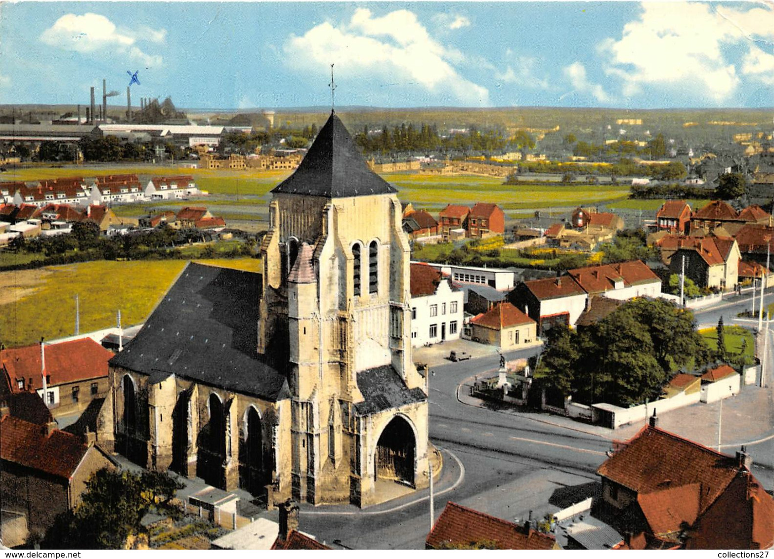 62-ISBERGUES-L'EGLISE VUE AERIENNE - Isbergues