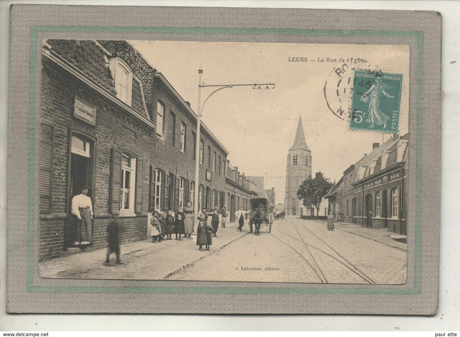 CPA - (59) LEERS - Aspect De L'Estaminet Dans Le Rue De L'Eglise En 1911 - Sonstige & Ohne Zuordnung