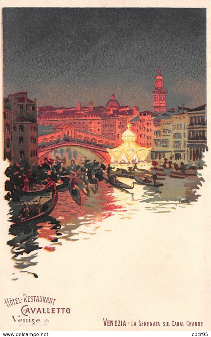 Publicité - N°68538 - Venise - Hôtel Restaurant Cavalletto - Venezia - La Serenata Sul Canal Grande - Pubblicitari