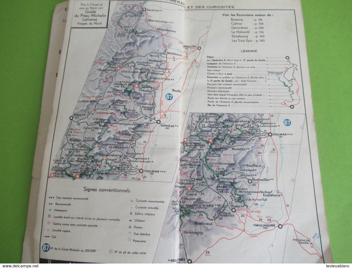 Guide Régional/Pneu Michelin/ALSACE/de Strasbourg à Mulhouse/Hautes Vosges/Tourisme Michelin/1935-36      PGC410 - Maps/Atlas