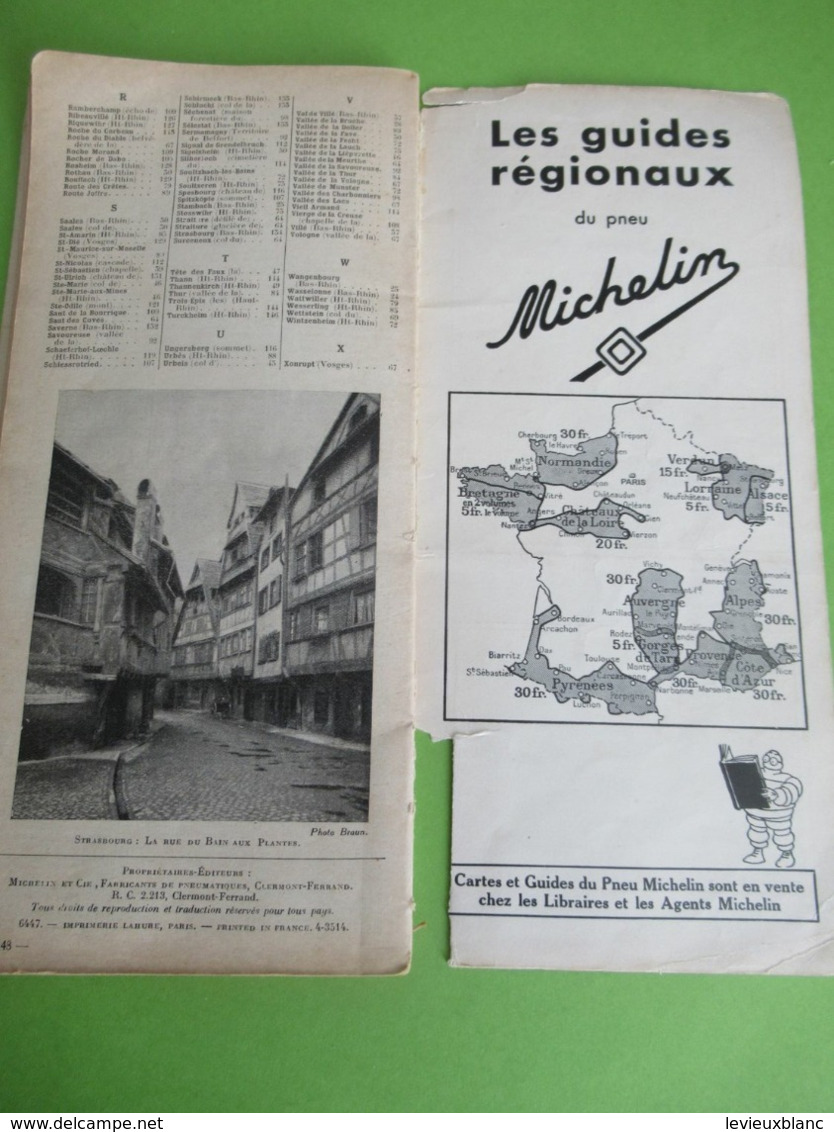 Guide régional/Pneu Michelin/ALSACE/de Strasbourg à Mulhouse/Hautes Vosges/Tourisme Michelin/1935-36      PGC410