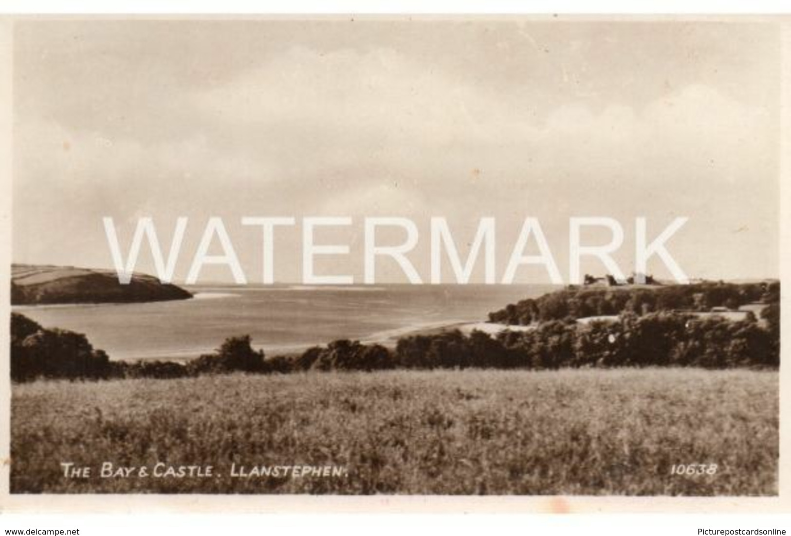 LLANSTEPHEN THE BAY AND CASTLE OLD R/P POSTCARD WALES - Radnorshire