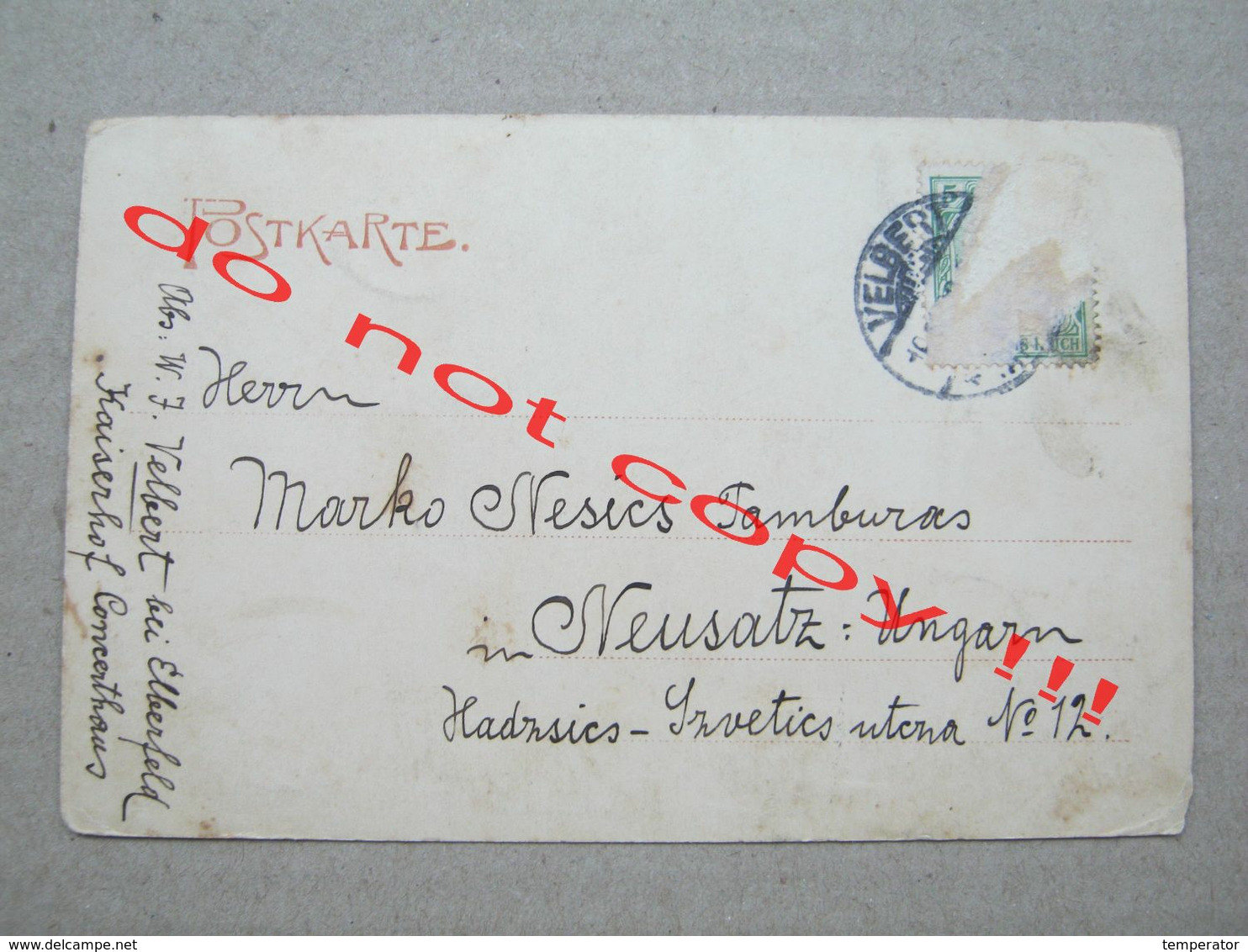 Germany / Velbert - Total-Ansicht ( 190? ) - Signature Vasa Jovanović / Recipient Marko Nešić RARE - Velbert