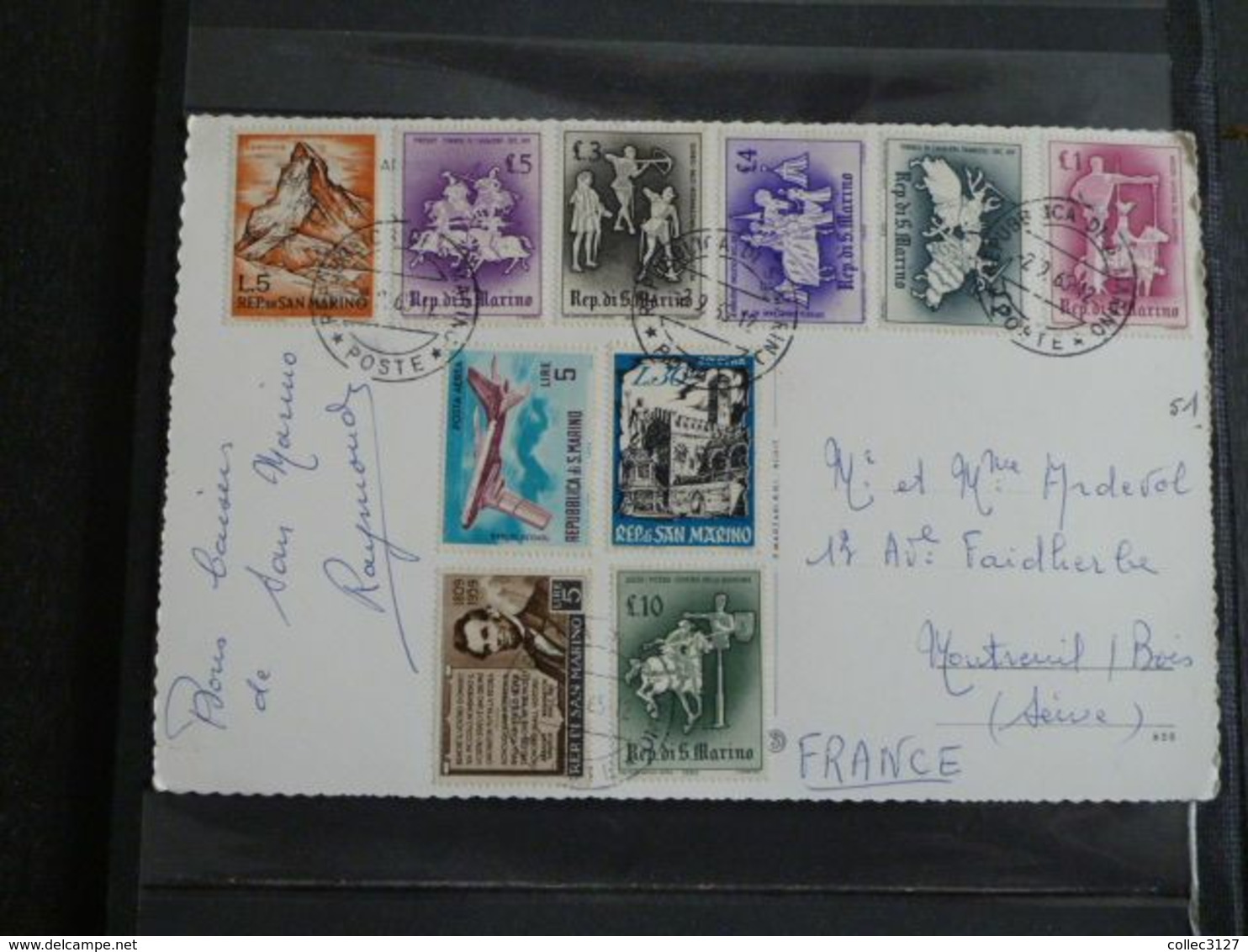 Saint Marin - San Marino - Bel Affranchissement Sur Carte Postale Grand Format Pour La France - 1965 - Lettres & Documents