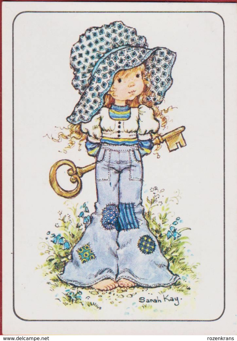 Sticker Autocollant 1980 Panini Nr. 7 - Sarah Kay Illustrator Illustrateur Vivien Kubos Enfant Girl Fille Chapeau Hat - Edition Anglaise