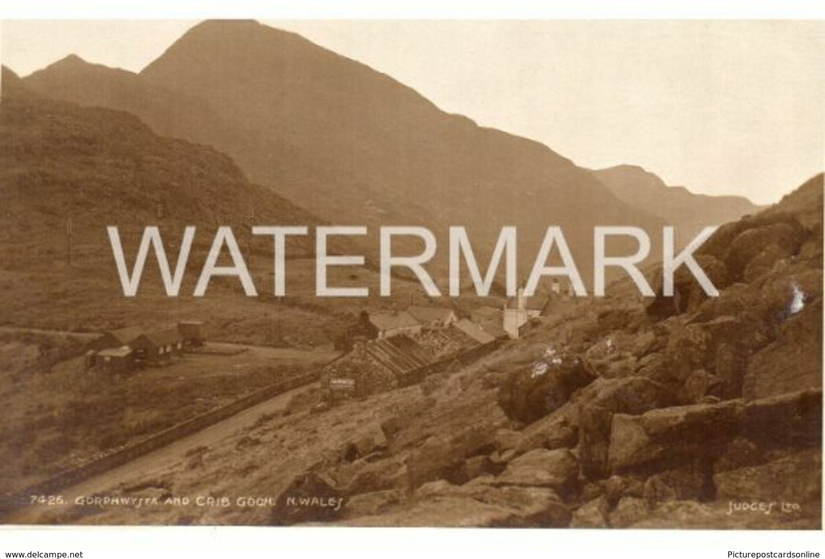 GORPHWYSFA AND CRIB GOCH OLD R/P POSTCARD WALES - Caernarvonshire