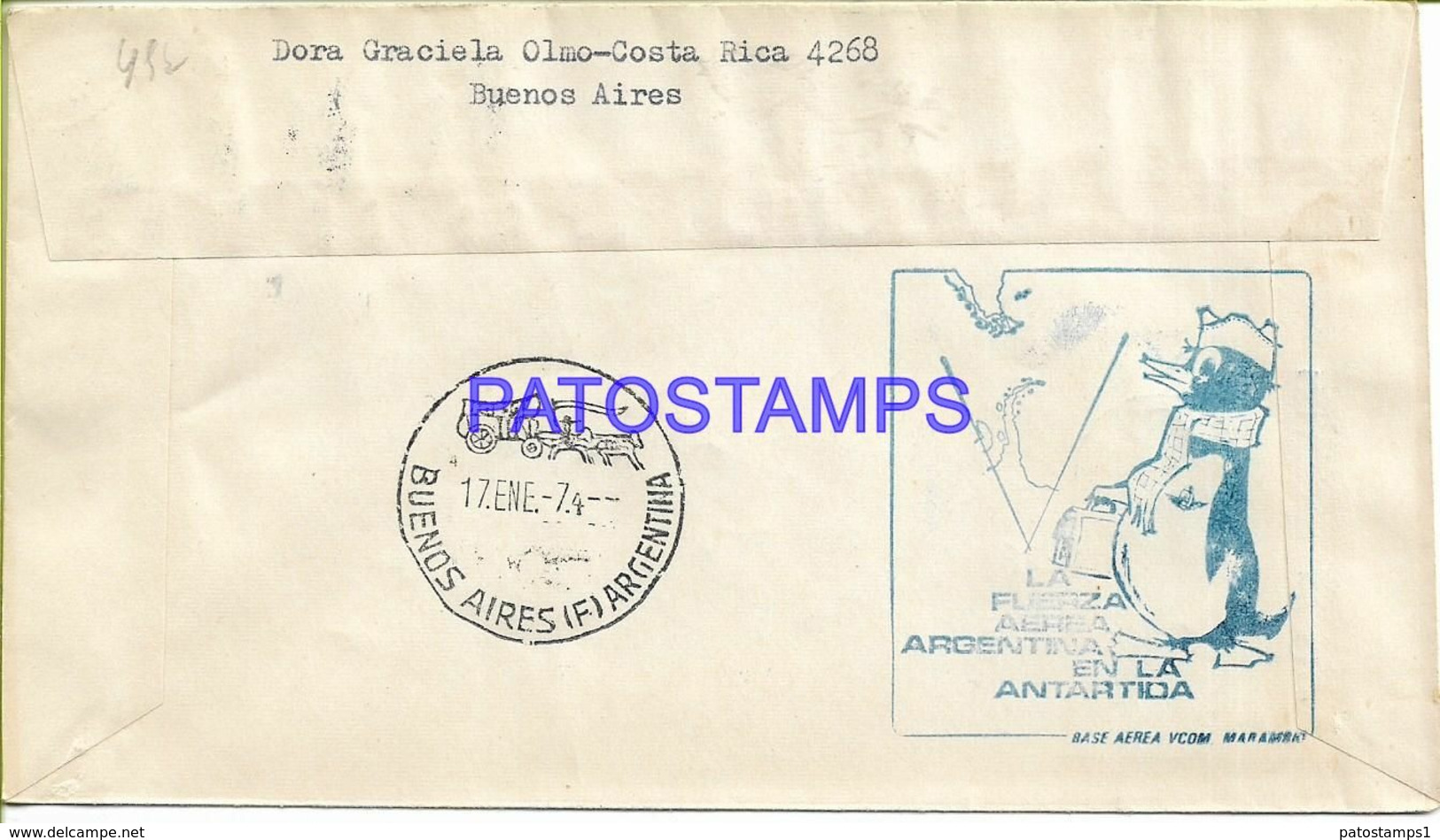 142415 ARGENTINA BUENOS AIRES COVER CANCEL BASE AEREA MARAMBIO AVIATION ANTARTIDA ANTARCTICA YEAR 1974 NO POSTCARD - Autres & Non Classés