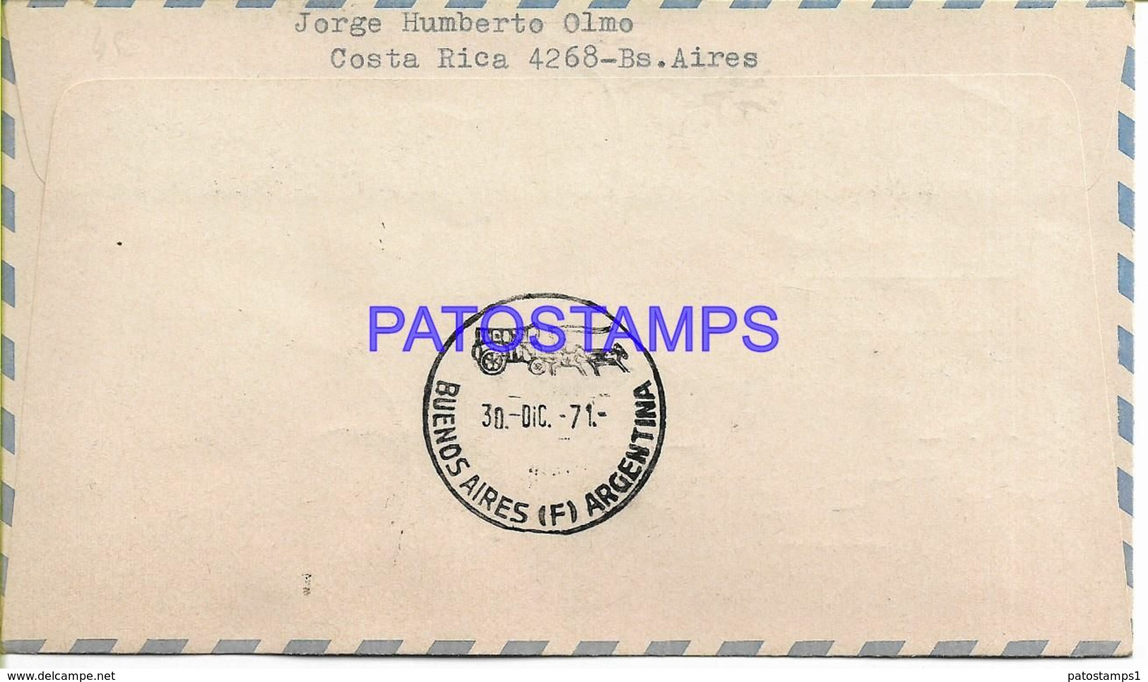 142416 ARGENTINA BUENOS AIRES COVER CANCEL BASE AEREA VICECOMODORO MARAMBIO ANTARTIDA ANTARCTICA YEAR 1971 NO POSTCARD - Other & Unclassified