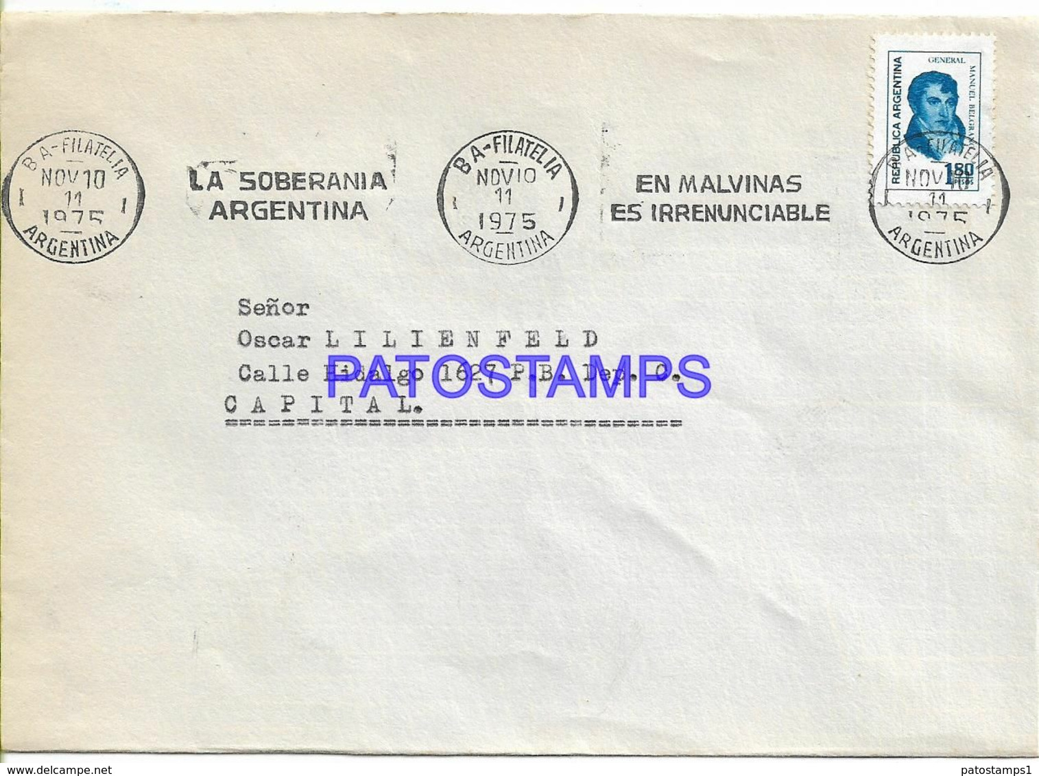 142428 ARGENTINA COVER CANCEL LA SOBERANIA YEAR 1975 CIRCULATED TO BUENOS AIRES  NO POSTAL POSTCARD - Storia Postale