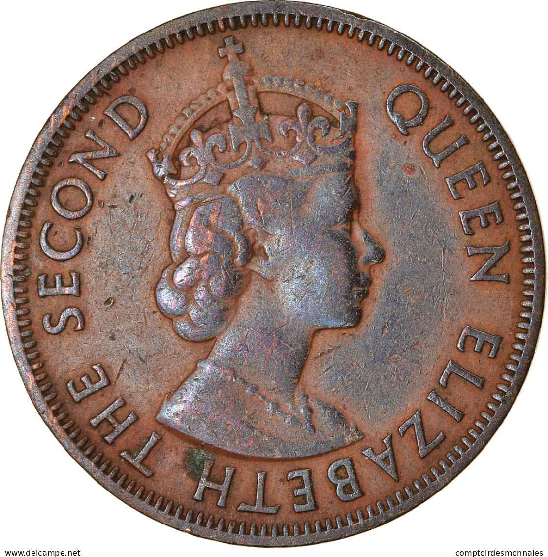 Monnaie, Etats Des Caraibes Orientales, Elizabeth II, Cent, 1955, TB+, Bronze - Caribe Británica (Territorios Del)