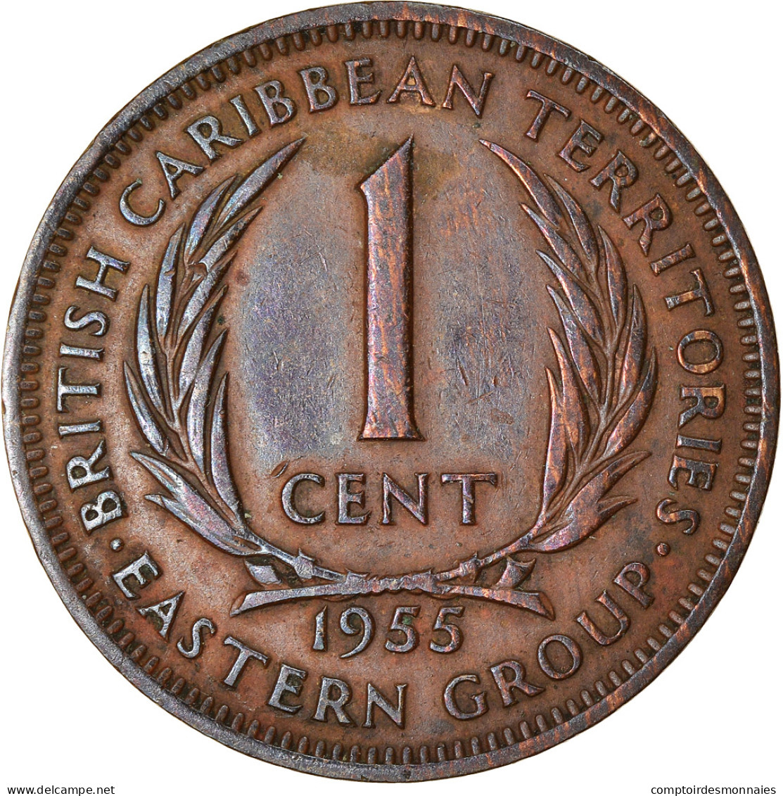 Monnaie, Etats Des Caraibes Orientales, Elizabeth II, Cent, 1955, TB+, Bronze - Caribe Británica (Territorios Del)