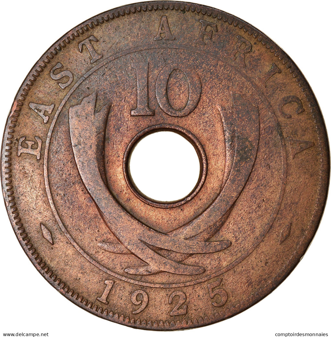 Monnaie, EAST AFRICA, George V, 10 Cents, 1925, TB+, Bronze, KM:19 - Afrique Orientale & Protectorat D'Ouganda