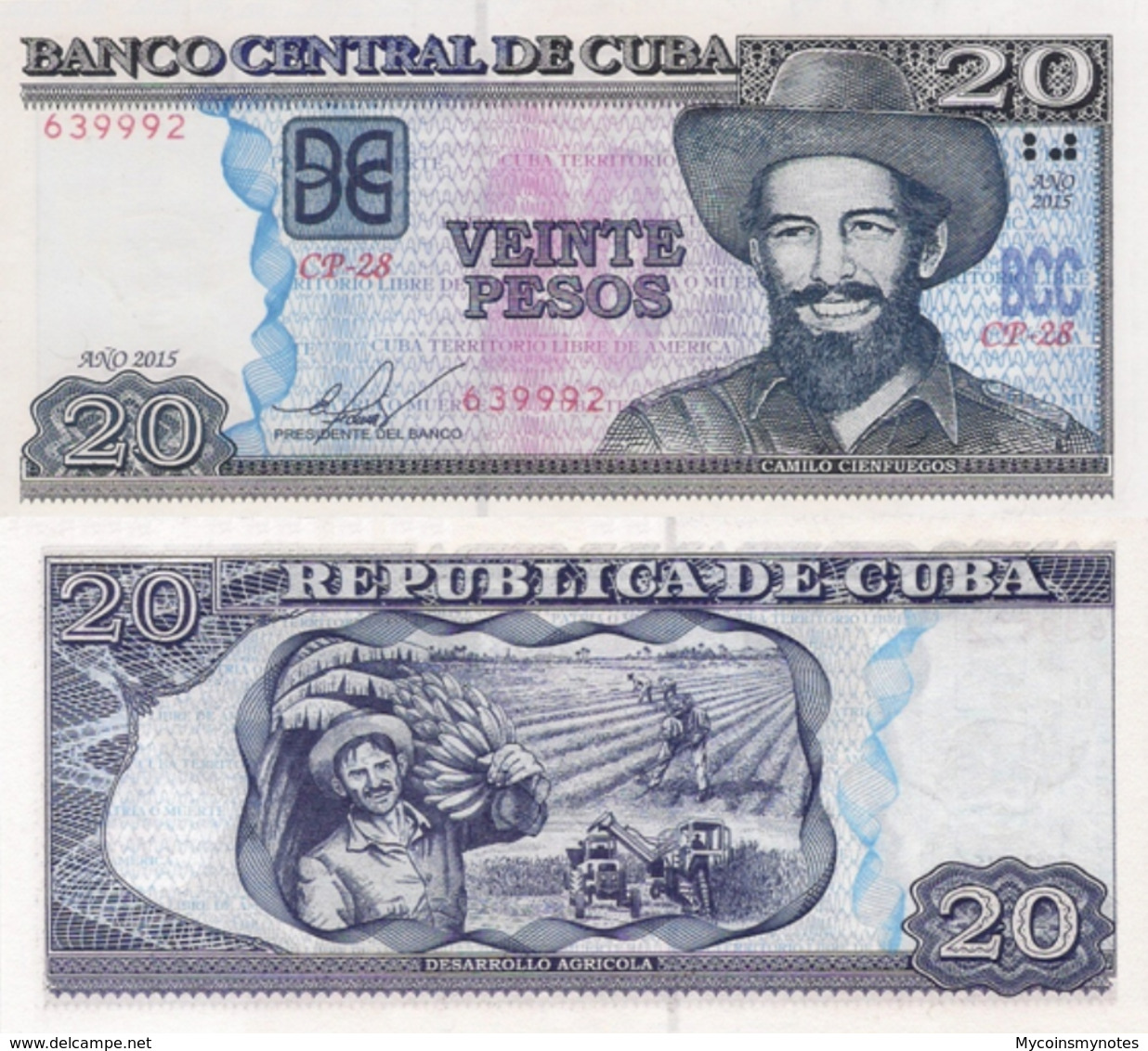 CUBA 20 Pesos, 2015, P122j, UNC - Cuba
