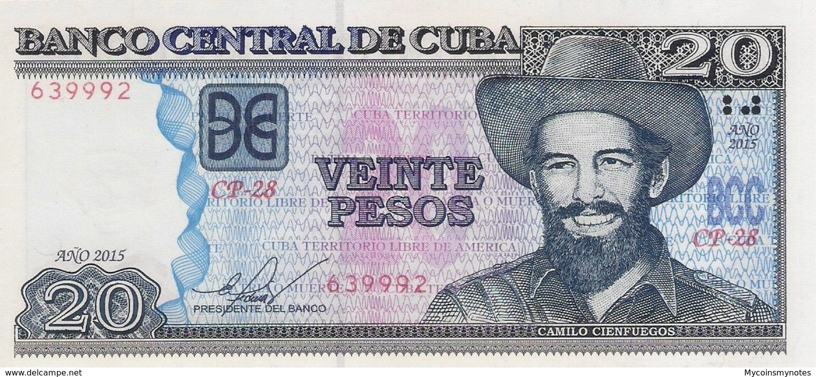 CUBA 20 Pesos, 2015, P122j, UNC - Cuba