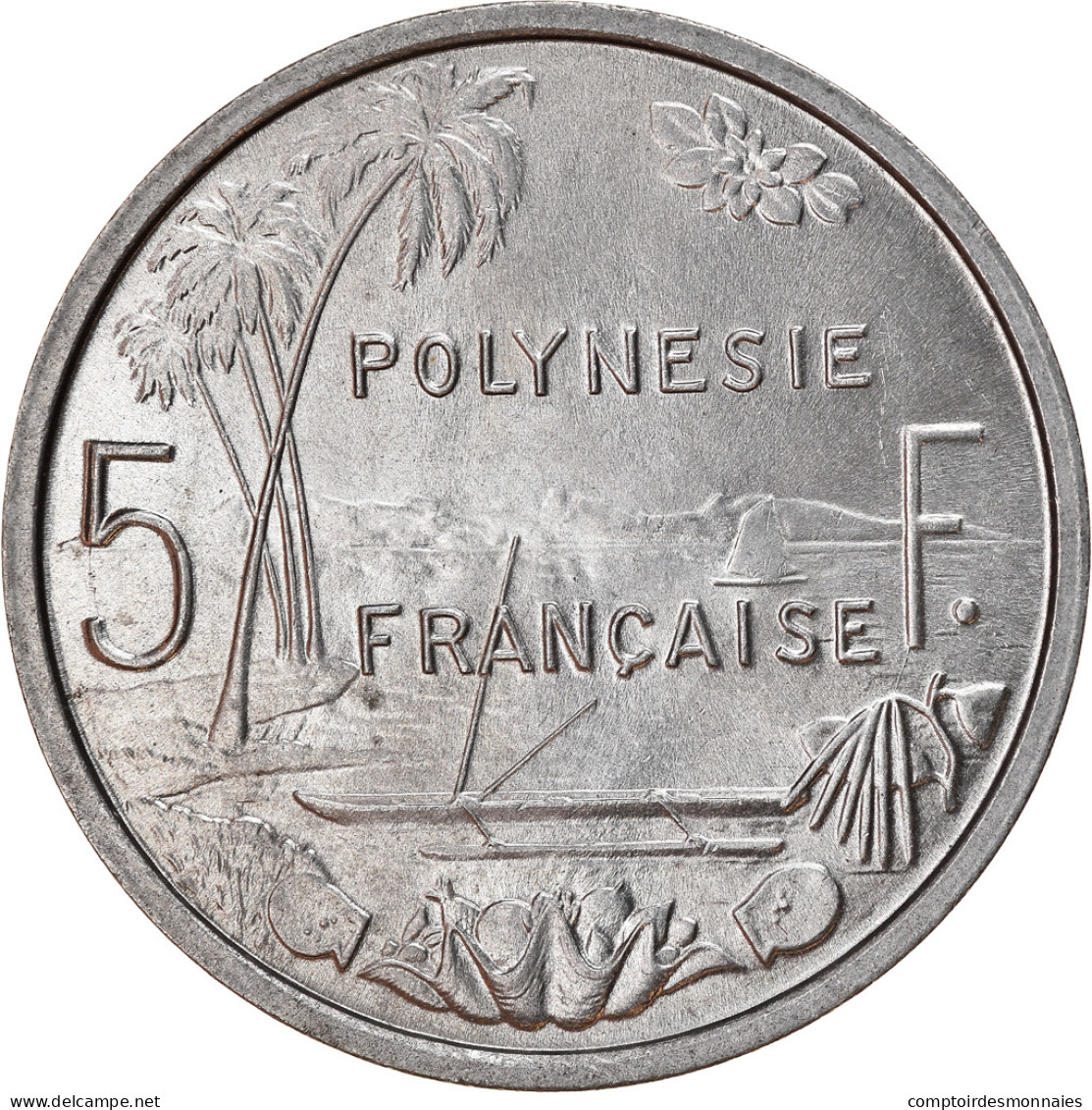 Monnaie, French Polynesia, 5 Francs, 1965, Paris, SPL, Aluminium, KM:4 - Frans-Polynesië