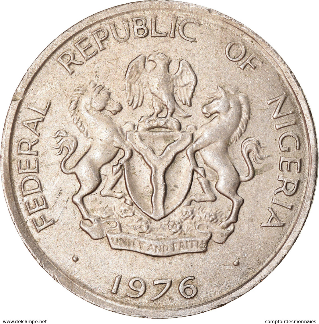 Monnaie, Nigéria, Elizabeth II, 10 Kobo, 1976, TTB+, Copper-nickel, KM:10.1 - Nigeria