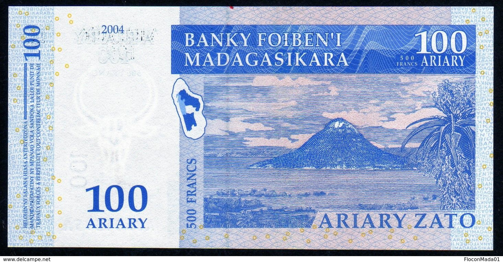 Madagascar 2004 100 Ariary 500 Francs UNC Neuf Parfait - Madagascar