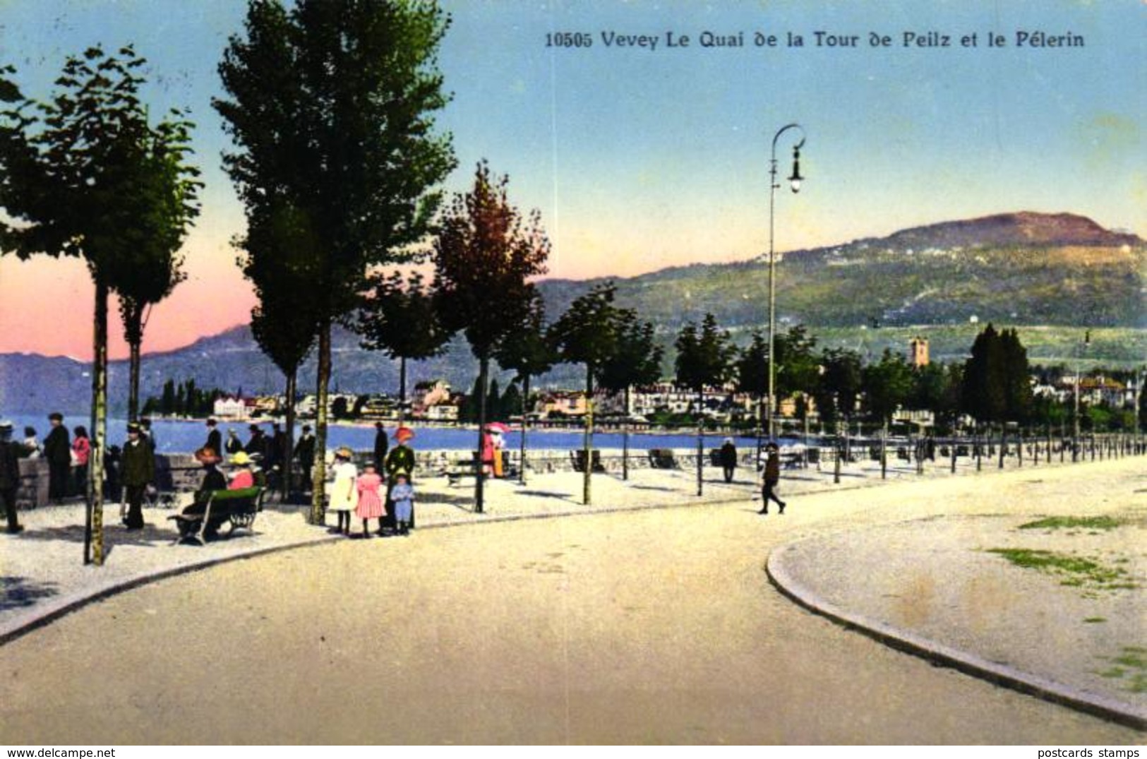 Vevey Le Quai De La Tour De Peilz Et Le Pelerin, 1924 - La Tour-de-Peilz
