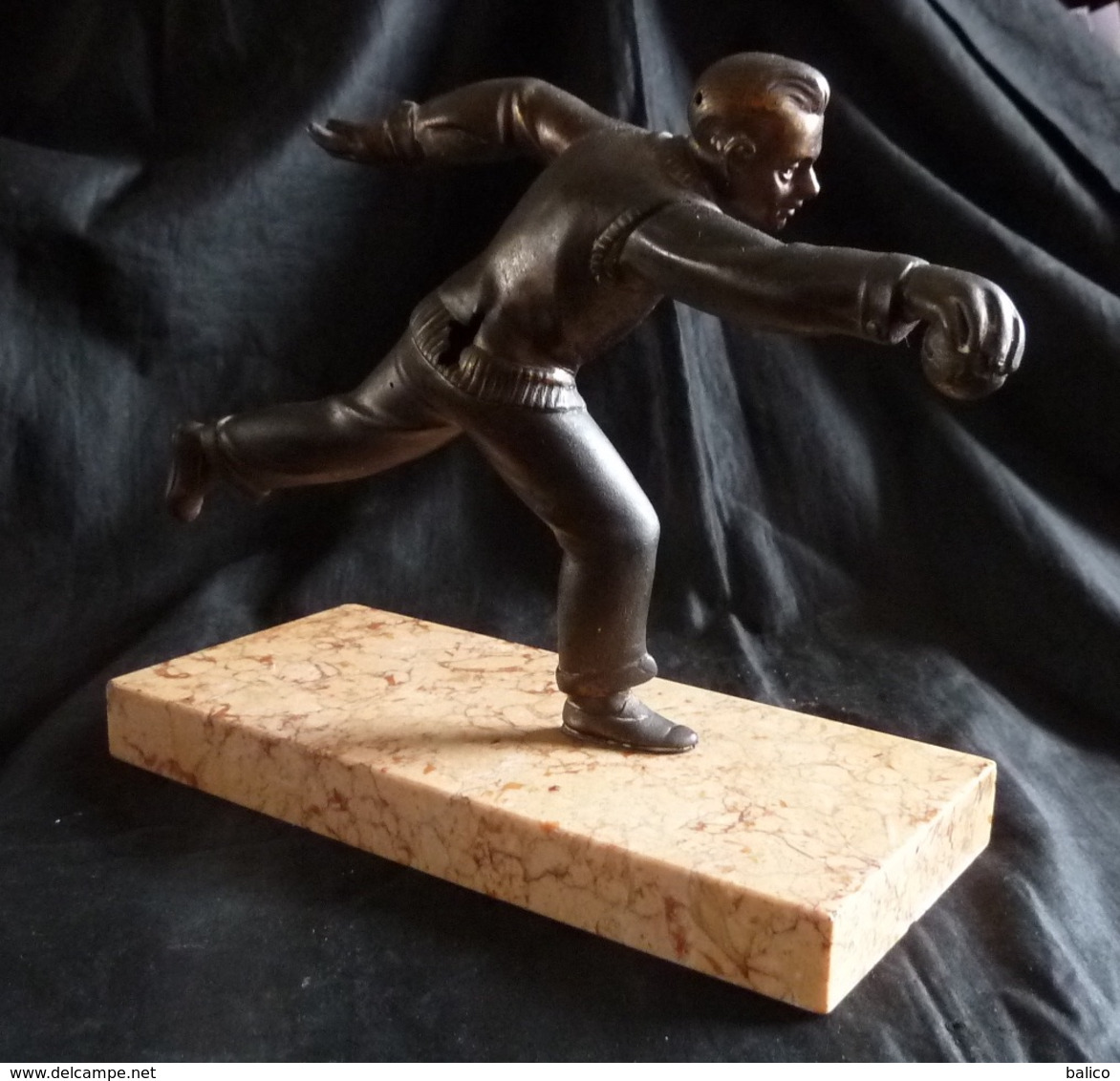 Trophée Bouliste - Pétanque Ou Lyonnaise - Champion De France Paris 1955 Décerné à Mr.  HENRI AUDA De Nice Plus Plaque - Bowls - Pétanque