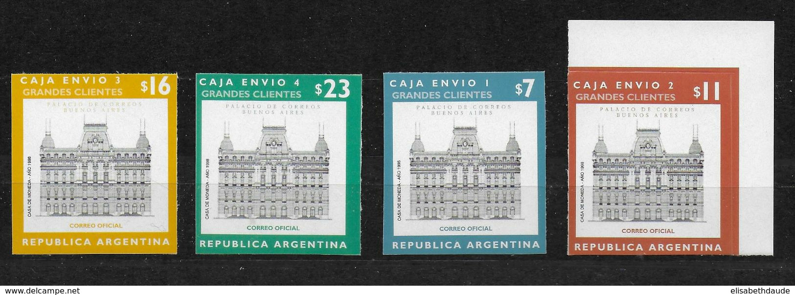 ARGENTINA - 2000 - RARE YVERT 2168/2171 AUTO-ADHESIF PAQUETS - COTE = 250 EUR ! - Nuevos