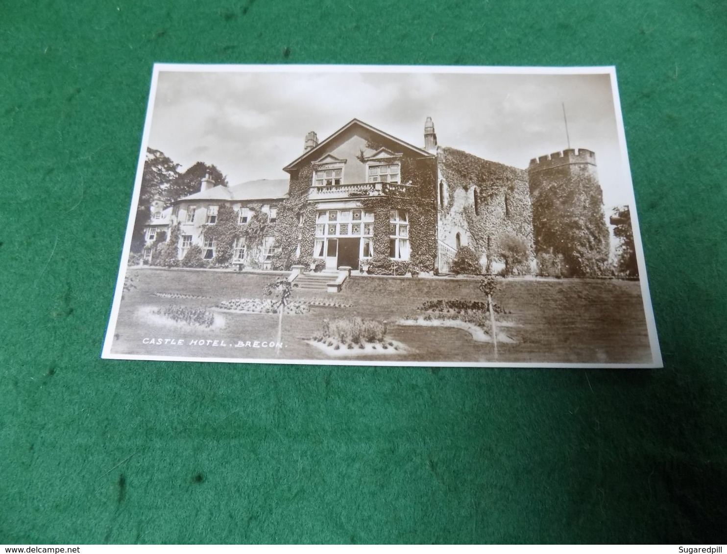 VINTAGE UK WALES: POWYS Brecon Castle Hotel Sepia Clark - Radnorshire