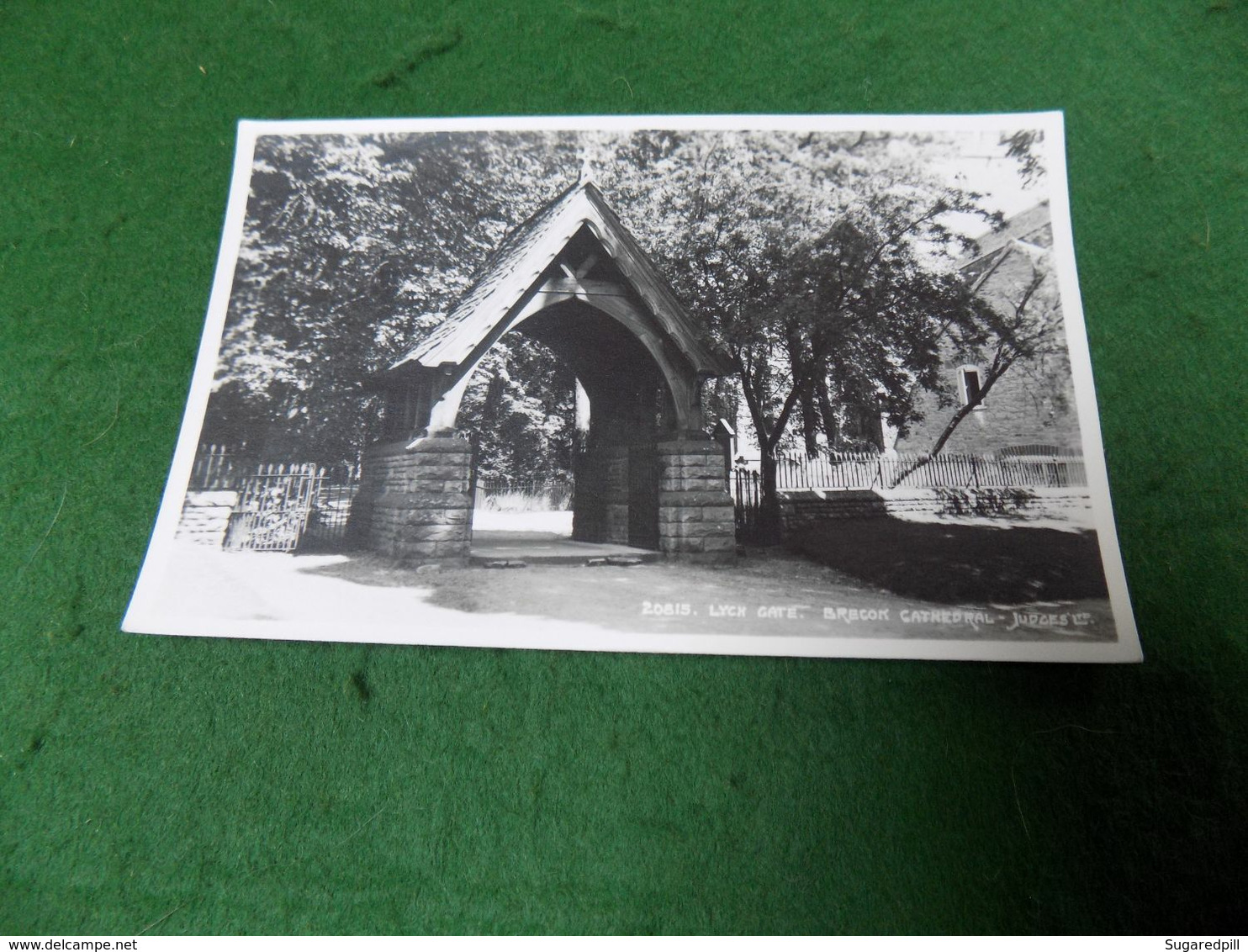 VINTAGE UK WALES: POWYS Brecon Cathedral Lych Gate B&w Judges - Radnorshire