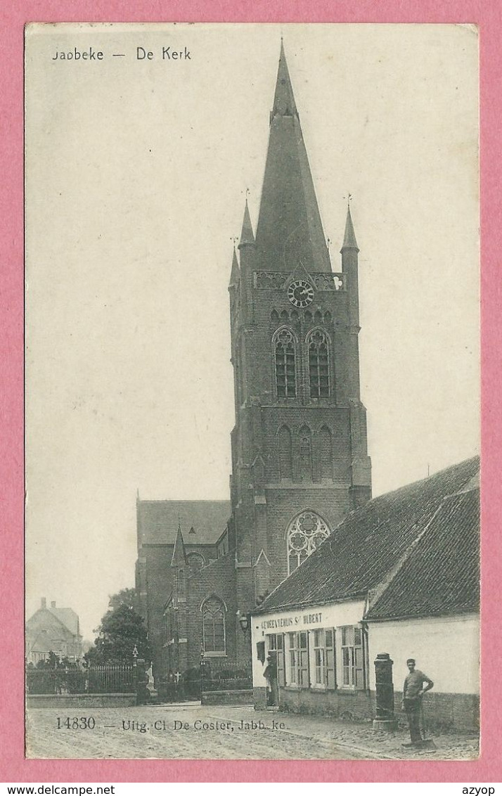 Belgique - JABBEKE - De Kerk - Eglise - Feldpost - Guerre 14/18 - 2 Scans - Jabbeke