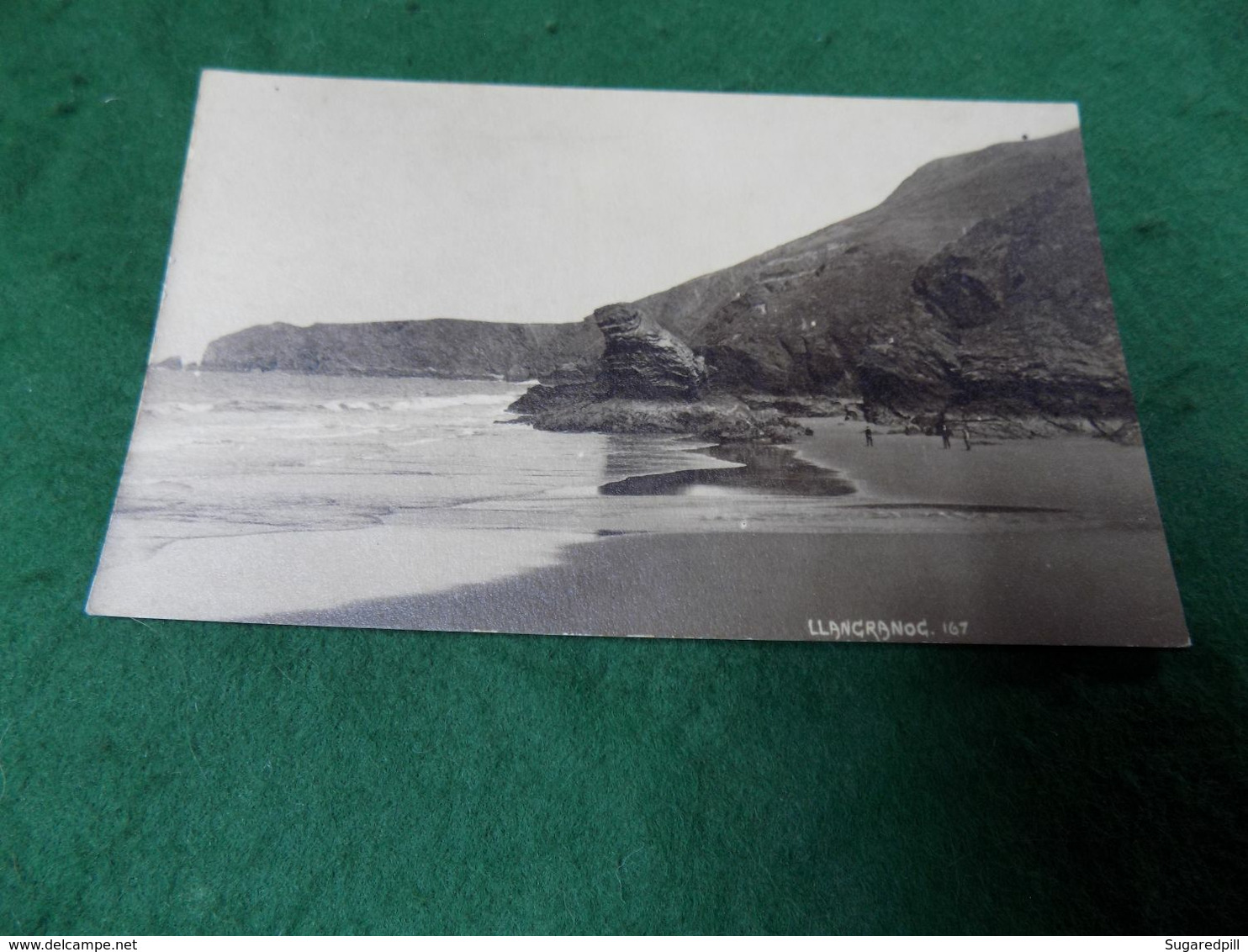 VINTAGE UK WALES: CARDIGANSHIRE Llangranog Beach Panorama Sepia Squibbs - Cardiganshire