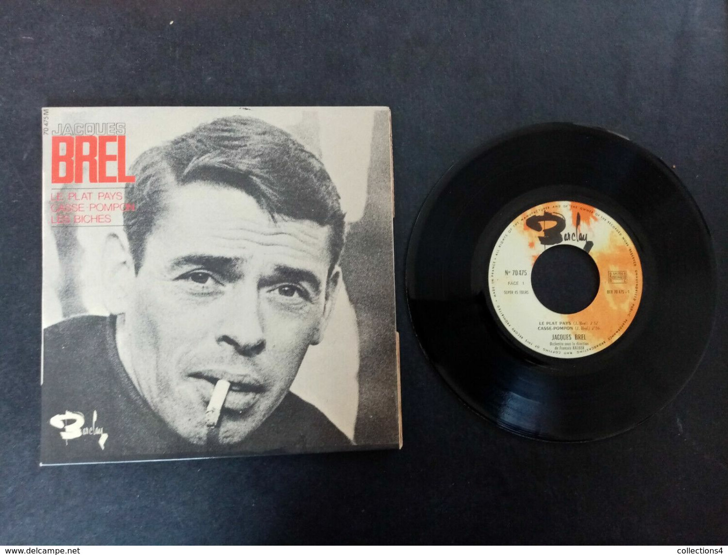 JACQUES BREL LE PLAT PAYS EP 1973 VARIANTE - 45 T - Maxi-Single