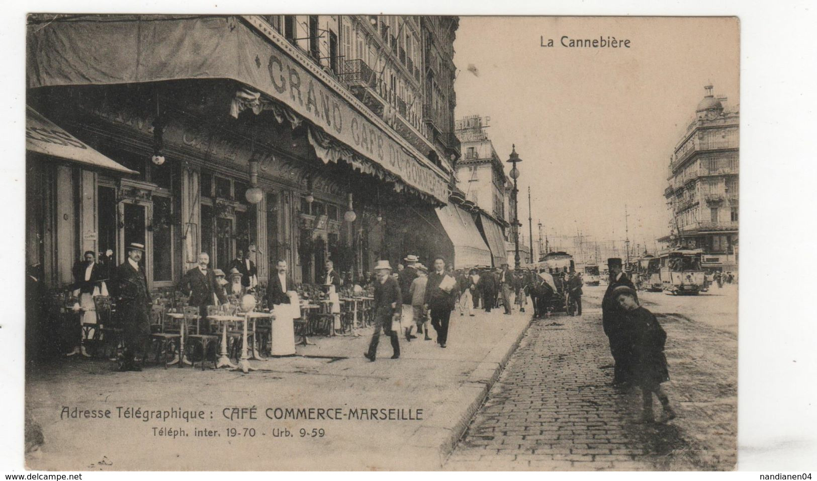 CPA - 13 - Marseille - Café Du Commerce - The Canebière, City Centre