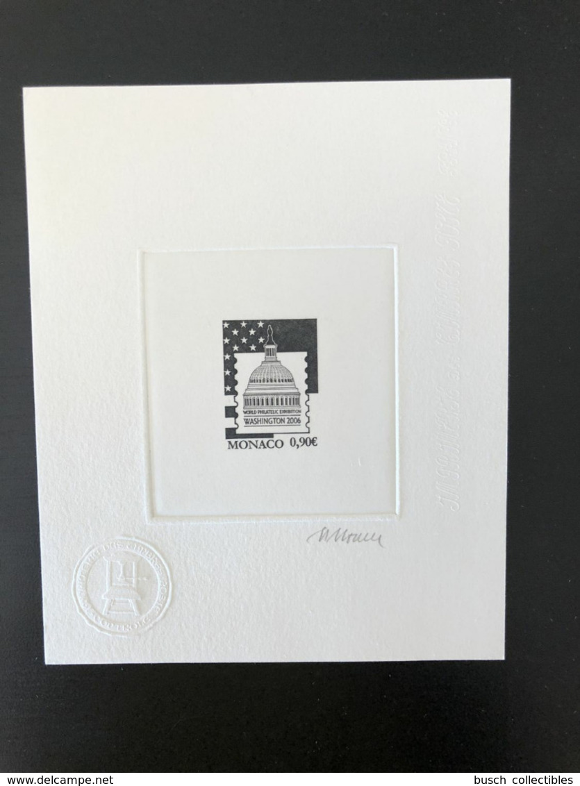 Monaco 2006 YT 2545 Epreuve D'artiste Proof Washingtion World Philatelic Exhibition Capitol Stars And Stripes Mörck Noir - Filatelistische Tentoonstellingen