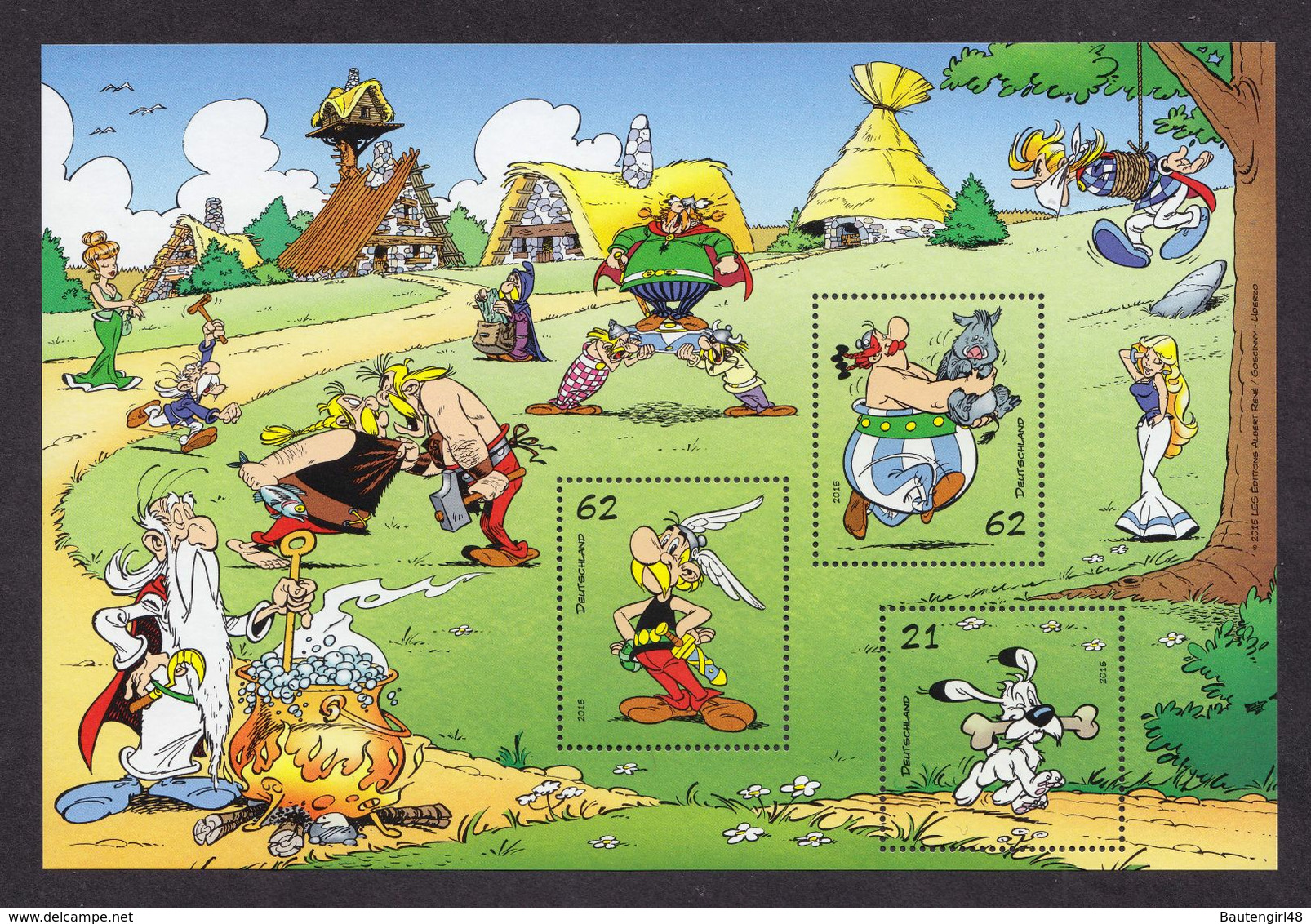 Deutschland 3175-77 Auf Block 80 Asterix Und Obelix Und Idefix - Postfrisch - Altri & Non Classificati