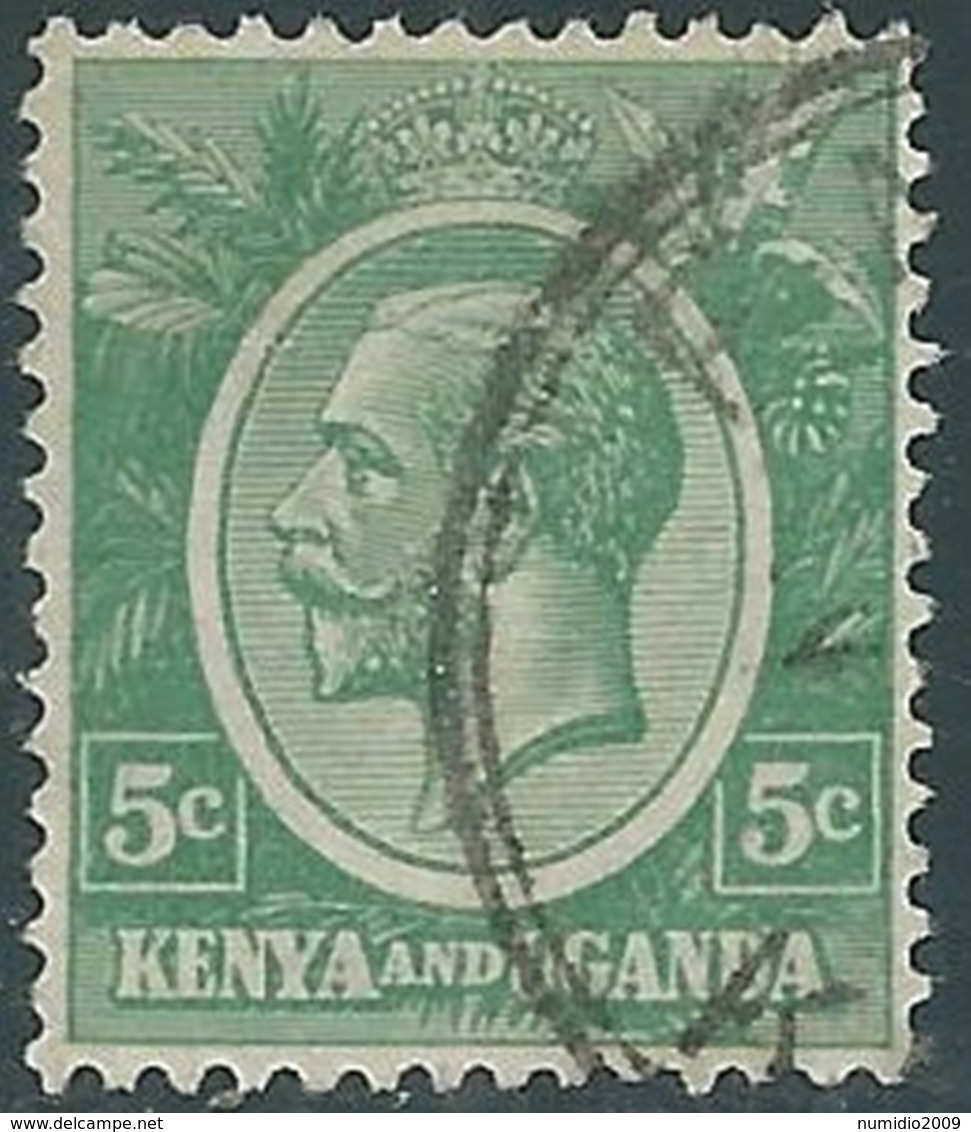 1912-21 BRITISH EAST AFRICA KENYA AND UGANDA USED SG78 - RD4-7 - Kenya & Oeganda