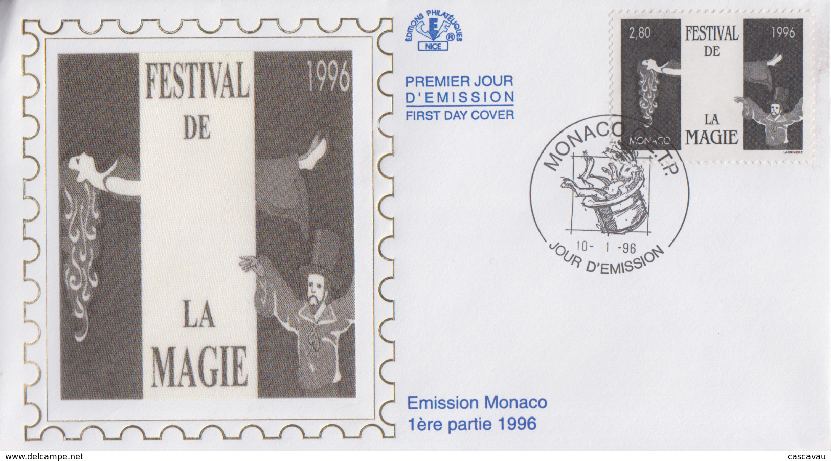 Enveloppe  FDC  1er Jour    MONACO     MONTE  CARLO   12éme  Festival  De  La  MAGIE  1996 - Circus