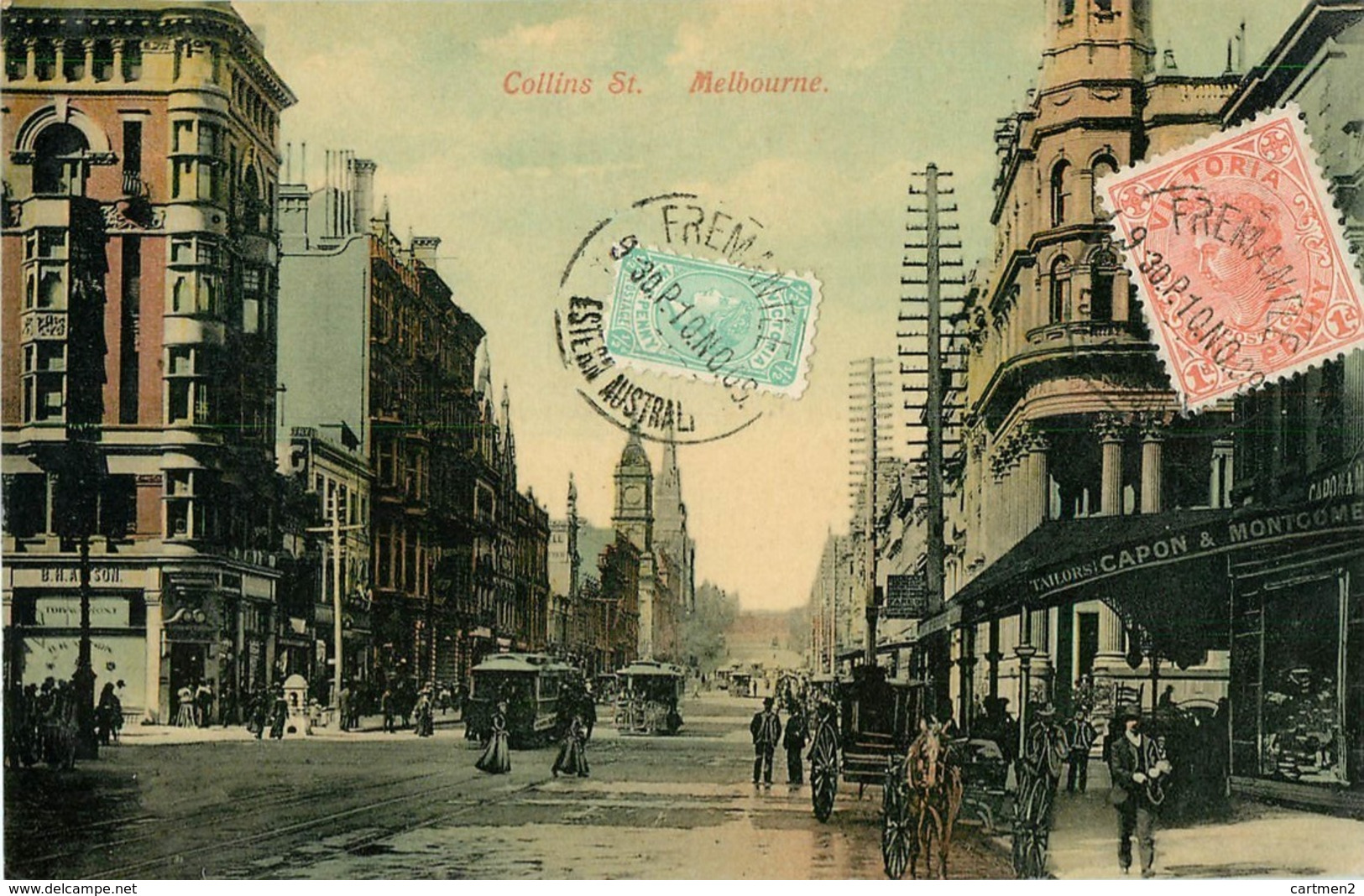 AUSTRALIA MELBOURNE COLLINS STREET OCEANIA STAMP FREMANTLE TIMBRE 1909 - Melbourne