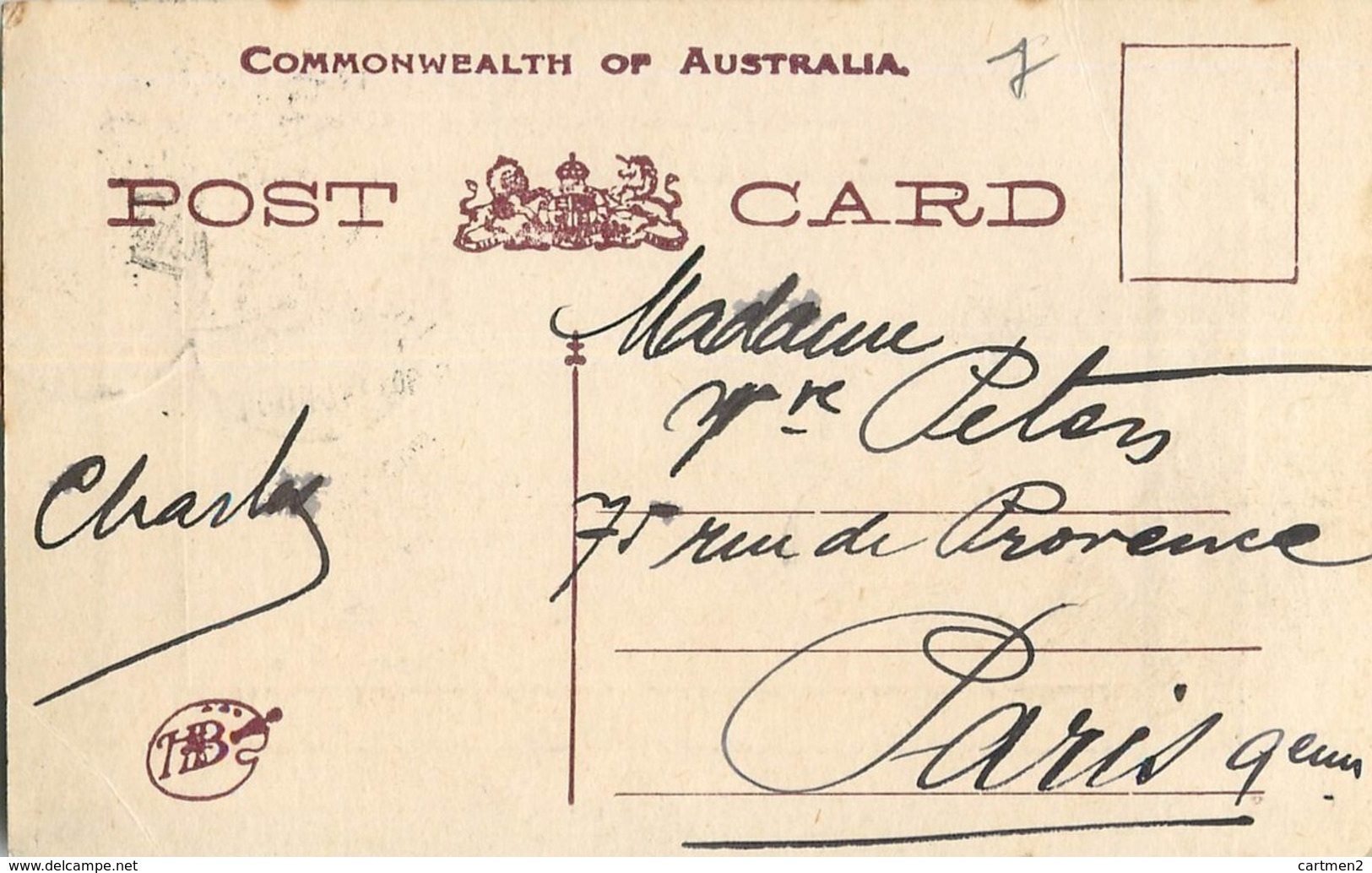 AUSTRALIA MELBOURNE BOURKE SWANSTON STREET TRAMWAY OCEANIA STAMP FREMANTLE TIMBRE 1909 - Melbourne