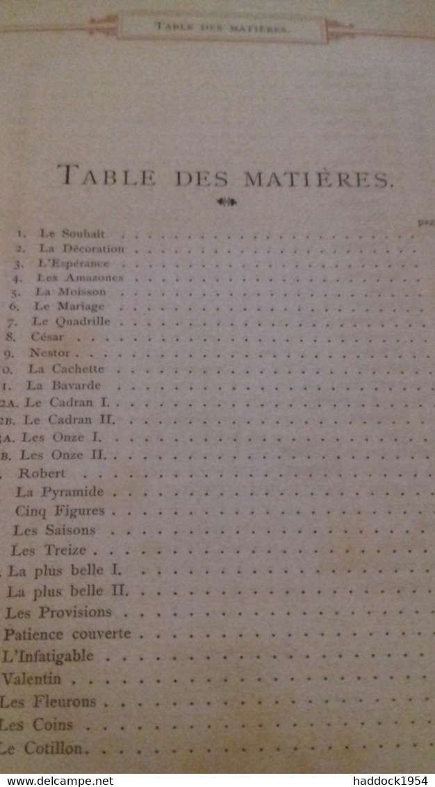 Le Livre Illustré Des Patiences COMTESSE DE BLANCCOEUR éditeur J.U. KERN 1880 - Giochi Di Società