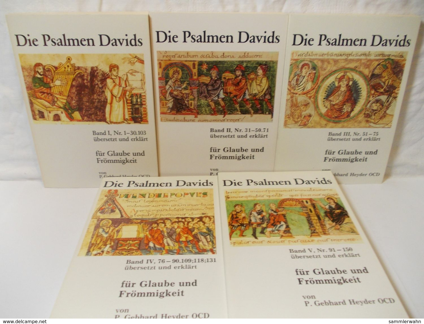 Die Psalmen Davids Band 1 Bis 5 Alle 150 Psalmen übersetzt Und Erklärt P. Gebhard Heyder  Regensburg 1980/85 - Cristianesimo